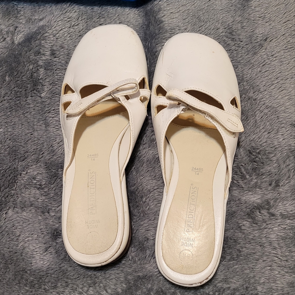 Wide width closed toe white dress shoes